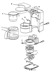 Page A Diagram and Parts List for PR14  Mr Coffee Coffee Maker